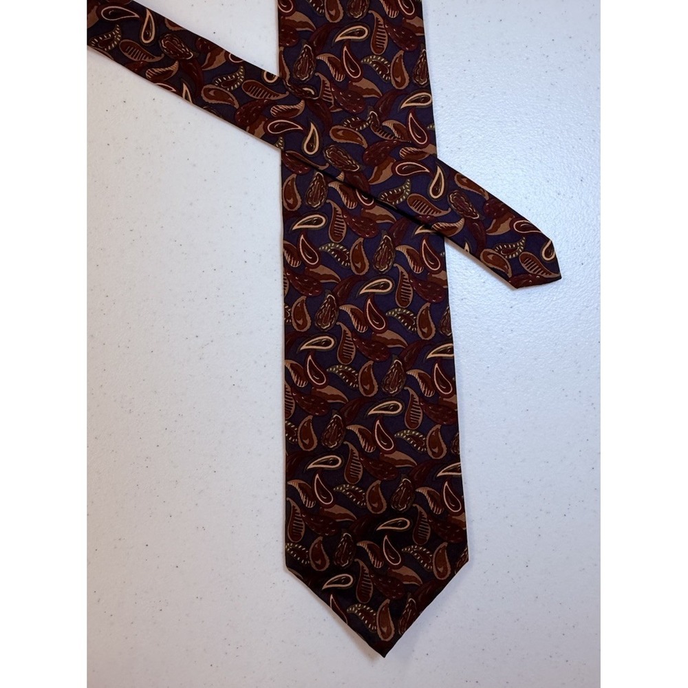 Vintage Hathaway Men's Necktie 100% Silk Red & Blue Paisley Tie Made in USA
